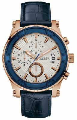 Guess Mens Pinnacle Chrongraph Blue Leather Strap Silver Dial W0673G6 Guess Mens Pinnacle Chrongraph Blue Leather Strap Silver Dial W0673G6