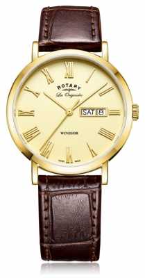 Rotary Mens Windsor Brown Leather Strap Gold Dial GS90156/09 Rotary Mens Windsor Brown Leather Strap Gold Dial GS90156/09