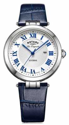 Rotary Womens Lucerne Blue Leather Strap White Dial LS90197/01L Rotary Womens Lucerne Blue Leather Strap White Dial LS90197/01L