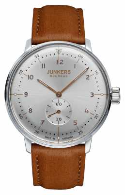Junkers Mens Bauhaus Handwound Brown Leather Strap Silver Dial 6030-5 Junkers Mens Bauhaus Handwound Brown Leather Strap Silver Dial 6030-5