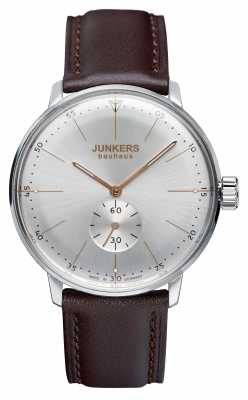 Junkers Mens Bauhaus Handwound Leather Strap Silver Dial 6032-5 Junkers Mens Bauhaus Handwound Leather Strap Silver Dial 6032-5