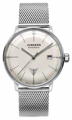 Junkers Mens Bauhaus Automatic Stainless Steel Mesh Beige Dial 6050M-5 Junkers Mens Bauhaus Automatic Stainless Steel Mesh Beige Dial 6050M-5