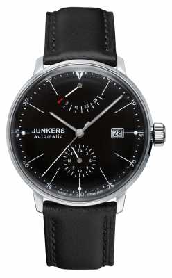 Junkers Mens Bauhaus Automatic Black Leather Strap Black Dial 6060-2 Junkers Mens Bauhaus Automatic Black Leather Strap Black Dial 6060-2