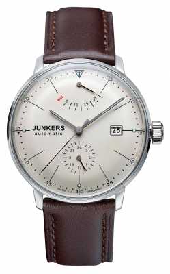 Junkers Mens Bauhaus Automatic Brown Leather Strap Beige Dial 6060-5 Junkers Mens Bauhaus Automatic Brown Leather Strap Beige Dial 6060-5