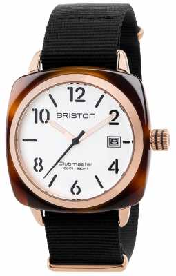 Briston Mens Clubmaster Classic Black Fabric Strap White Dial 17240.PRA.T.2.NB Briston Mens Clubmaster Classic Black Fabric Strap White Dial 17240.PRA.T.2.NB