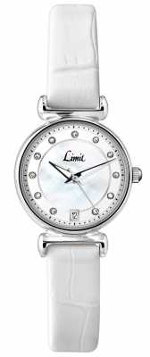 Limit Womens White Leather Strap Mother Of Pearl Dial 6947.01 Limit Womens White Leather Strap Mother Of Pearl Dial 6947.01