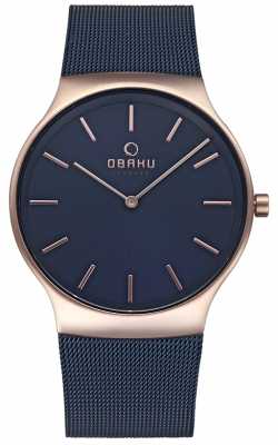 Obaku Mens Ocean BLUE MESH BAND V178GXVLML Obaku Mens Ocean BLUE MESH BAND V178GXVLML