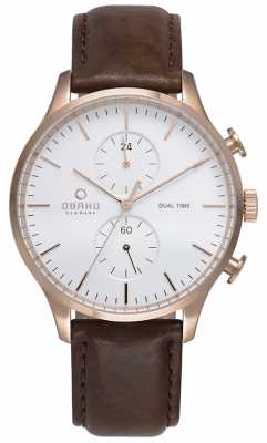 Obaku Mens Rose Gold Gran Mahogany V196GUVWRN Obaku Mens Rose Gold Gran Mahogany V196GUVWRN