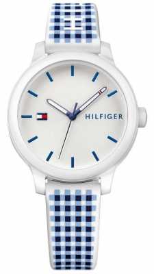 Tommy Hilfiger Womans Ashley Blue White Silicone Watch 1781777 Tommy Hilfiger Womans Ashley Blue White Silicone Watch 1781777