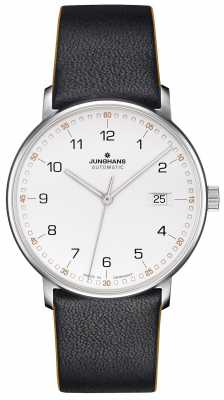 Junghans FORM A Calfskin Black Strap with Numbers 027/4731.00 Junghans FORM A Calfskin Black Strap with Numbers 027/4731.00
