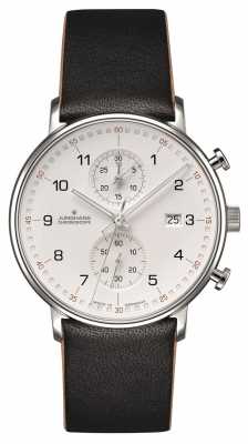 Junghans FORM C Chronoscope Calfskin Black Strap with Numbers 041/4771.00 Junghans FORM C Chronoscope Calfskin Black Strap with Numbers 041/4771.00