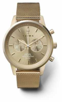 Triwa Womans Nevil Chronograph Gold Tone Mesh NEST104:2-ME021313 Triwa Womans Nevil Chronograph Gold Tone Mesh NEST104:2-ME021313