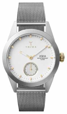 Triwa Mens Snow Aska Silver Mesh Super-Slim AKST102-MS121212 Triwa Mens Snow Aska Silver Mesh Super-Slim AKST102-MS121212