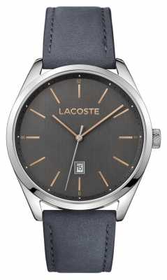 Lacoste Mens San Diego Grey Leather Strap Grey Dial 2010911 Lacoste Mens San Diego Grey Leather Strap Grey Dial 2010911