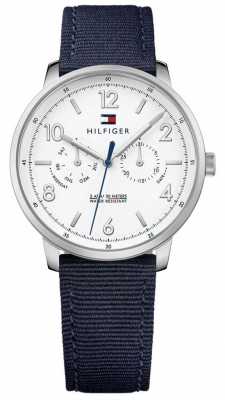 Tommy Hilfiger Mens Will Blue Fabric Strap White Dial 1791358 Tommy Hilfiger Mens Will Blue Fabric Strap White Dial 1791358