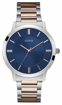 Guess Mens Escrow Two Tone Steel Blue Dial W0990G4 Guess Mens Escrow Two Tone Steel Blue Dial W0990G4