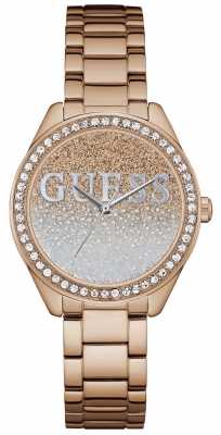 Guess Womens Glitter Girl Rose Gold Steel W0987L3 Guess Womens Glitter Girl Rose Gold Steel W0987L3