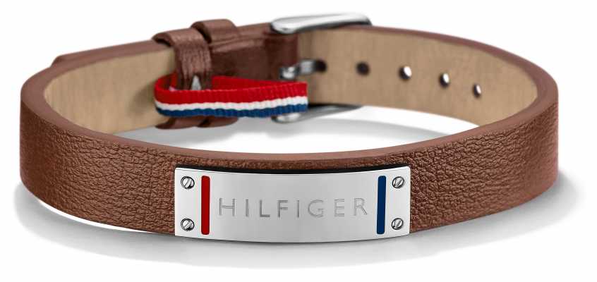 Tommy Hilfiger Mens Brown Leather Stainless Steel Bracelet 2700680 Tommy Hilfiger Mens Brown Leather Stainless Steel Bracelet 2700680