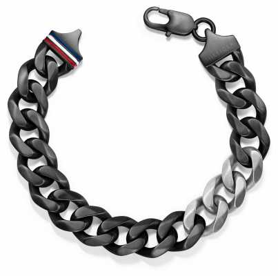 Tommy Hilfiger Mens Chain Link Black Ion Plated Bracelet 2700682 Tommy Hilfiger Mens Chain Link Black Ion Plated Bracelet 2700682