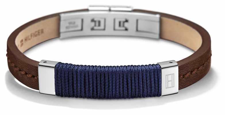 Tommy Hilfiger Mens Brown Leather Stainless Steel Bracelet 2700765 Tommy Hilfiger Mens Brown Leather Stainless Steel Bracelet 2700765
