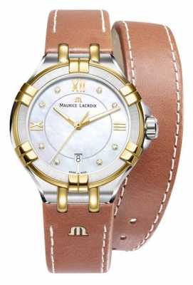 Maurice Lacroix Womans Aikon Quartz Brown Leather AL1004-PVY13-171-1 Maurice Lacroix Womans Aikon Quartz Brown Leather AL1004-PVY13-171-1