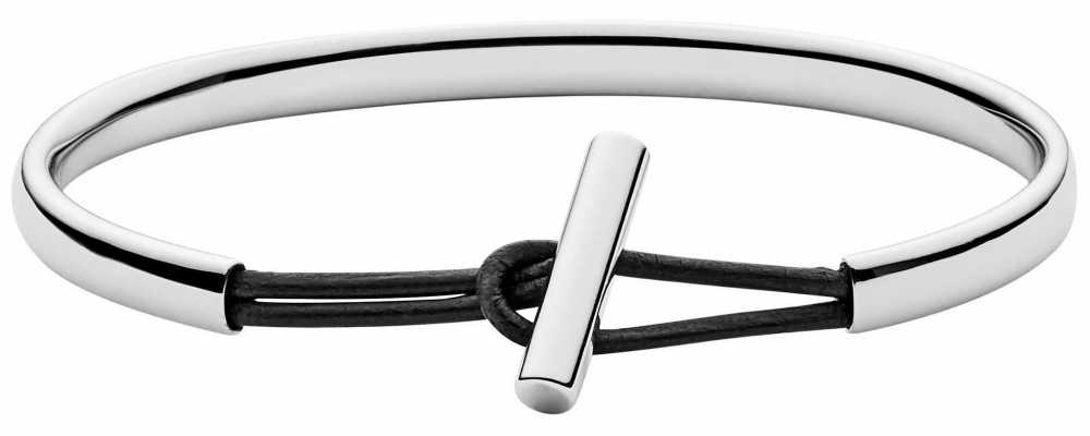 Skagen Womens Stainless Steel Leather Bangle SKJ0982040 Skagen Womens Stainless Steel Leather Bangle SKJ0982040