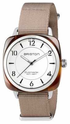 Briston Unisex Clubmaster Chic Beige Acetate Steel With Nato Strap 17536.SA.T.2.NT Briston Unisex Clubmaster Chic Beige Acetate Steel With Nato Strap 17536.SA.T.2.NT