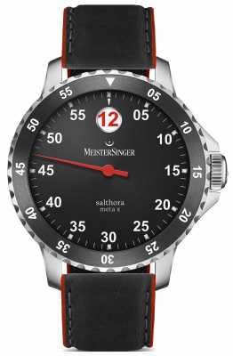 MeisterSinger Mens Classic Plus Salthora Meta X Automatic Black Red SAMX902 MeisterSinger Mens Classic Plus Salthora Meta X Automatic Black Red SAMX902