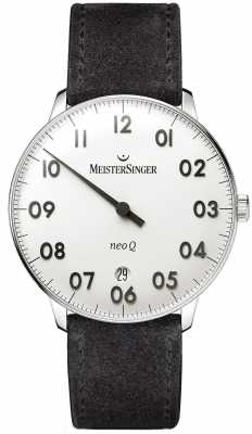MeisterSinger Mens Form and Style Neo Q Stainless Steel and Black Suede NQ901N MeisterSinger Mens Form and Style Neo Q Stainless Steel and Black Suede NQ901N