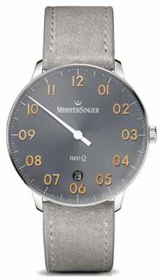 MeisterSinger Mens Form And Style Neo Q Quarz Sunburst Medium Grey NQ907GN MeisterSinger Mens Form And Style Neo Q Quarz Sunburst Medium Grey NQ907GN