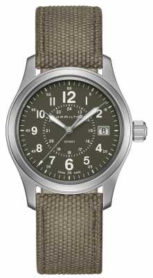 Hamilton Mens Khaki Field Quartz Canvas H68201963 Hamilton Mens Khaki Field Quartz Canvas H68201963