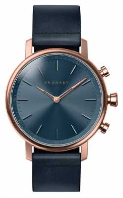 Kronaby CARAT bluetooth Rose Gold Blue Leather Strap A1000-0669 Kronaby CARAT bluetooth Rose Gold Blue Leather Strap A1000-0669