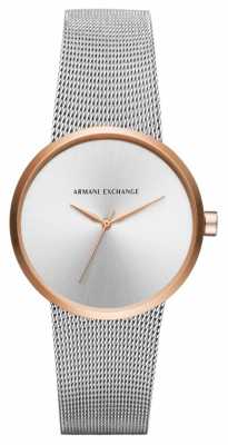 Armani Exchange Womans Urban Silver Stainless Steel Mesh AX4509 Armani Exchange Womans Urban Silver Stainless Steel Mesh AX4509