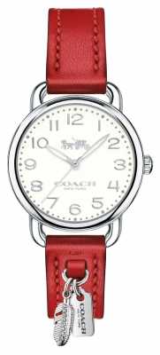 Coach Womans Delancy Watch Red Leather Strap 14502758 Coach Womans Delancy Watch Red Leather Strap 14502758