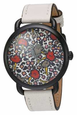 Coach Womans Delancy Watch White Leather Strap Patterned Dial 14502729 Coach Womans Delancy Watch White Leather Strap Patterned Dial 14502729