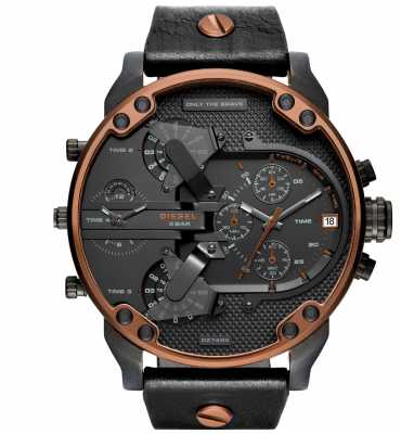 Diesel Gents Mr.daddy Black Leather Watch DZ7400 Diesel Gents Mr.daddy Black Leather Watch DZ7400