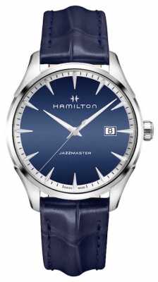 Hamilton Mens Jazzmaster Quartz Blue Leather H32451641 Hamilton Mens Jazzmaster Quartz Blue Leather H32451641