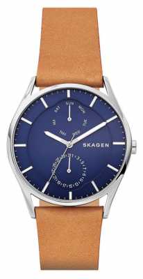 Skagen Mens Holst Day Date Tan Leather Strap SKW6369 Skagen Mens Holst Day Date Tan Leather Strap SKW6369