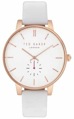 Ted Baker Womans Olivia 40mm Rose Gold Case White Leather Strap TE10031539 Ted Baker Womans Olivia 40mm Rose Gold Case White Leather Strap TE10031539