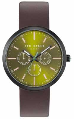 Ted Baker Mens Jack Green Chronograph Dial Brown Leather Strap TE10031502 Ted Baker Mens Jack Green Chronograph Dial Brown Leather Strap TE10031502