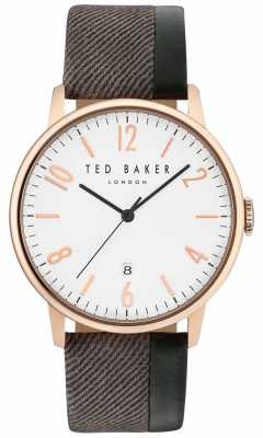 Ted Baker Mens Daniel Two Tone Leather Strap White Dial TE10031572 Ted Baker Mens Daniel Two Tone Leather Strap White Dial TE10031572
