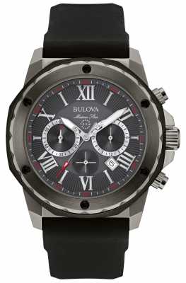 Bulova Mens Marine Star Black Silicone Chronograph Watch 98B259 Bulova Mens Marine Star Black Silicone Chronograph Watch 98B259
