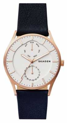 Skagen Mens Holst Day Date Black Leather Strap SKW6372 Skagen Mens Holst Day Date Black Leather Strap SKW6372