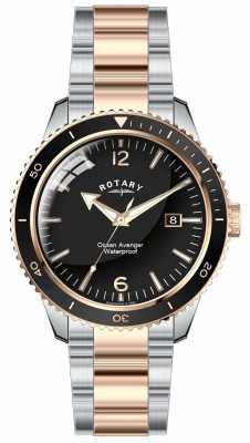 Rotary Mens Ocean Avenger Two Tone Black Dial GB02695/04 Rotary Mens Ocean Avenger Two Tone Black Dial GB02695/04