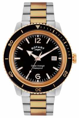 Rotary Mens Ocean Avenger Two Tone Black Dial GB02695/04 Rotary Mens Ocean Avenger Two Tone Black Dial GB02695/04