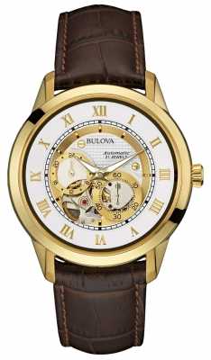 Bulova Mens Automatic Brown Leather 97A121 Bulova Mens Automatic Brown Leather 97A121