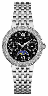Bulova Womans Diamond Gallery Moonphase Stainless Steel Bracelet 96W210 Bulova Womans Diamond Gallery Moonphase Stainless Steel Bracelet 96W210