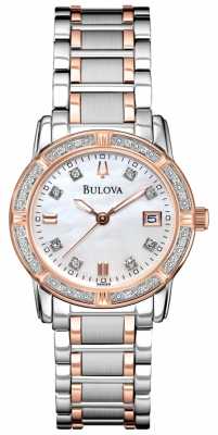 Bulova Womans Diamond Gallery Two Tone Stainless Steel Bracelet 98R199 Bulova Womans Diamond Gallery Two Tone Stainless Steel Bracelet 98R199