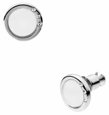 Skagen Womans Stainless Steel White Stone Set Stud Earrings SKJ0103040 Skagen Womans Stainless Steel White Stone Set Stud Earrings SKJ0103040