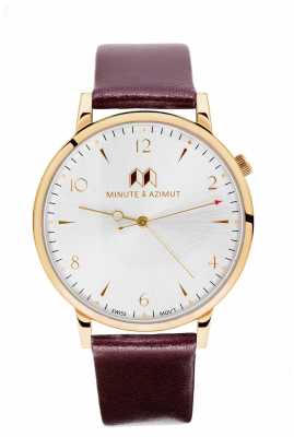 Minute & Azimut Womans Burgundy Calfskin Leather Strap Gold Case BURBICA38G Minute & Azimut Womans Burgundy Calfskin Leather Strap Gold Case BURBICA38G